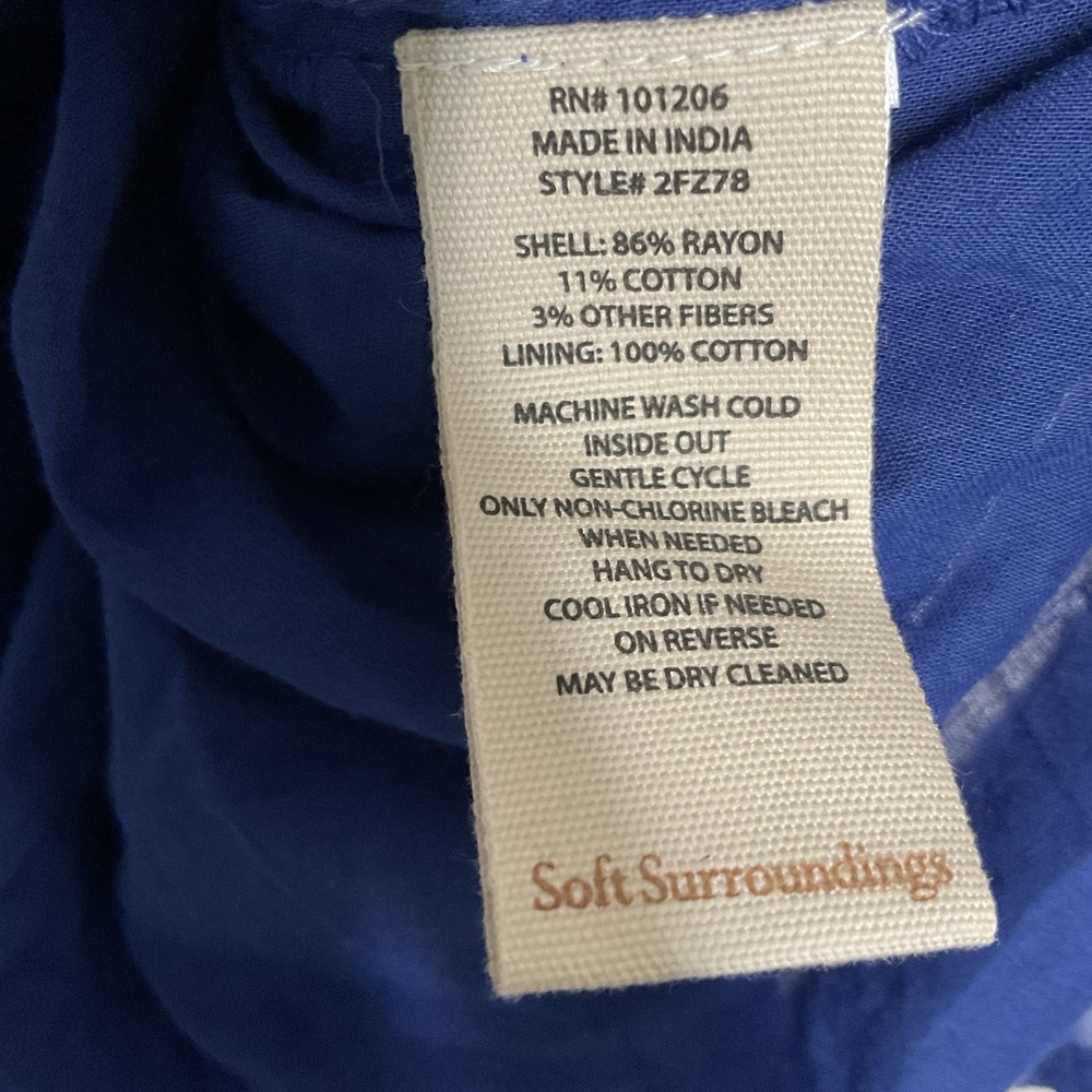 NWT Soft Surroundings Kara Shimmer Tiered Maxi Dress Large Blue Women Woven Boho - Picture 12 of 13